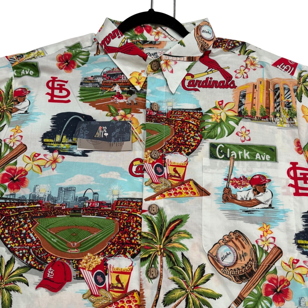 Coastal Resort Cotton Reyn Spooner St Louis Cardinals Shirt XL Beachy MLB NWT